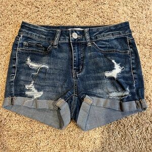 Distressed Denim Shorts
